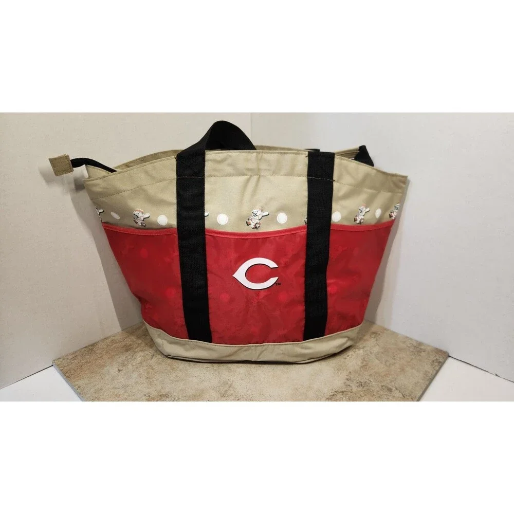 Cincinnati Reds MLB Tote Kahn's Promo Red Beige Black Baseball NEW